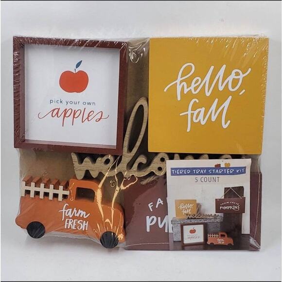 Target Other - New 5pc Set Target Bullseye Mini Tiered Tray Starter Kit Fall Signs Decor Truck